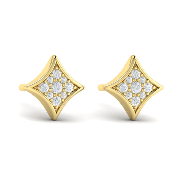 Channel Set Diamond Vlora Star Stud Earrings