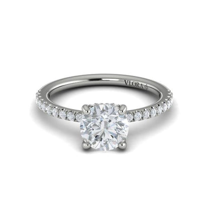 Round Classic Engagement Ring in Platinum by Vlora Bridal