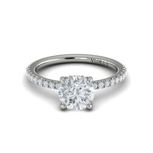 Round Classic Engagement Ring in Platinum by Vlora Bridal