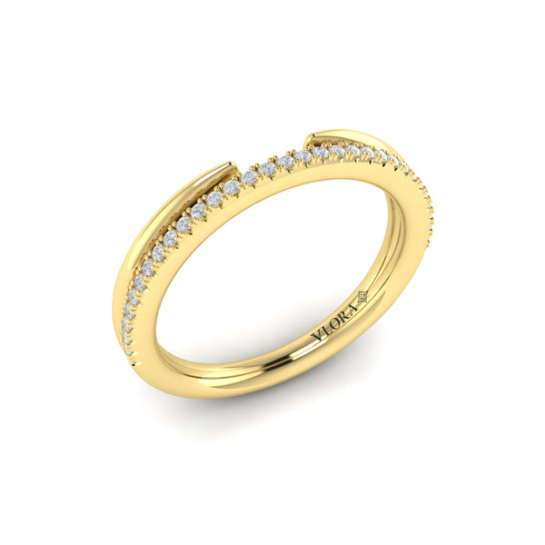 Stackable Bands Wedding Band in 14K Yellow Gold by Vlora Bridal