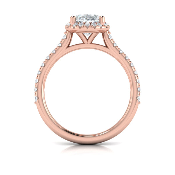 Graceful Halo Oval Engagement Ring