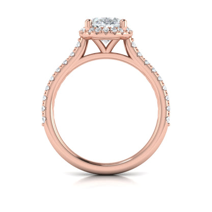 Graceful Halo Oval Engagement Ring