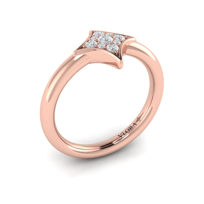 Channel Set Diamond Cluster Vlora Star Ring