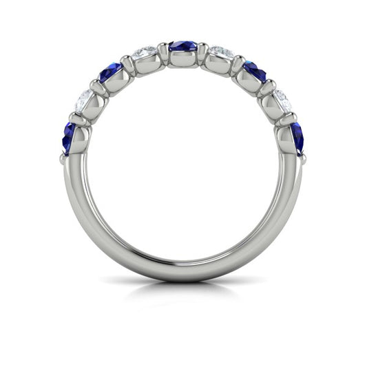 Classic Sapphire and Diamond Stackable Band