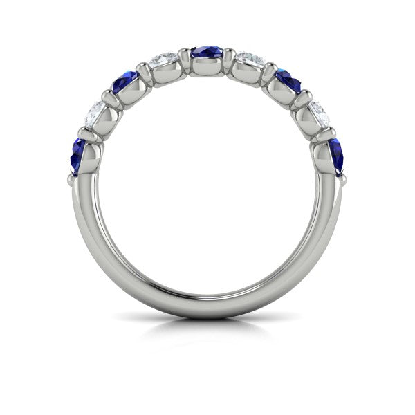 Classic Sapphire and Diamond Stackable Band