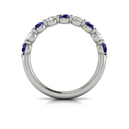 Classic Sapphire and Diamond Stackable Band