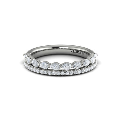Stackable Bands Wedding Band in Platinum by Vlora Bridal