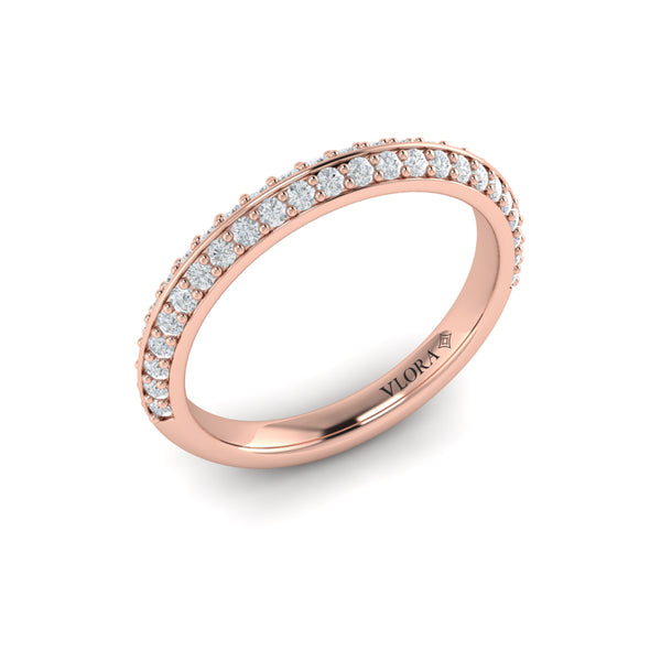 Matching Bands Wedding Band in 14K Rose Gold by Vlora Bridal