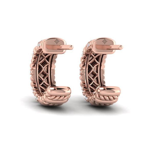 Diamond Rope Hoop Earrings