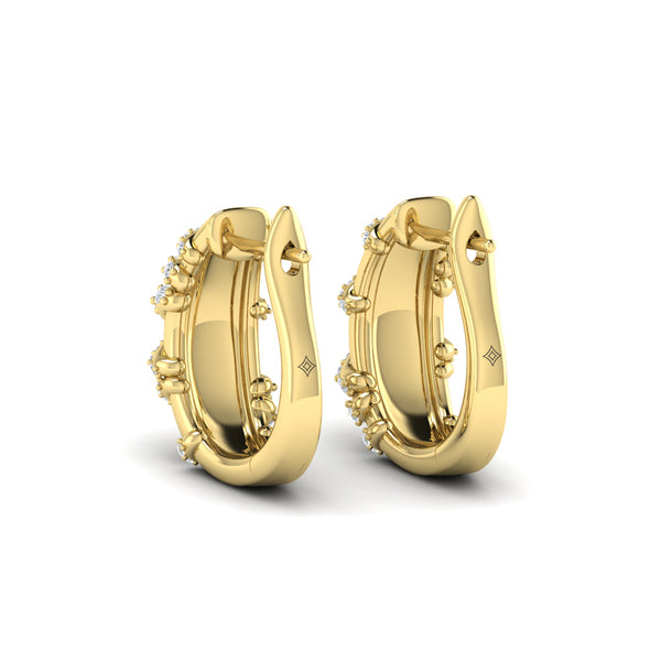 Diamond Ribbon Hoop Earrings