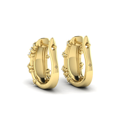 Diamond Ribbon Hoop Earrings