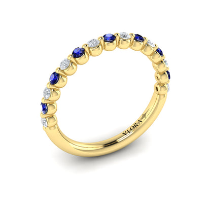 Diamond and Blue Sapphire Ring