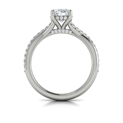 Entwined Oval Hidden Halo Engagement Ring