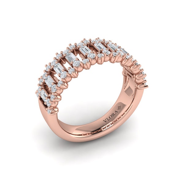 Diamond Baguette and Round Diamond Regal Ring