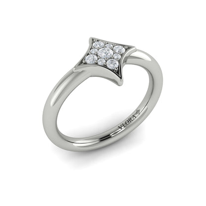 Channel Set Diamond Cluster Vlora Star Ring