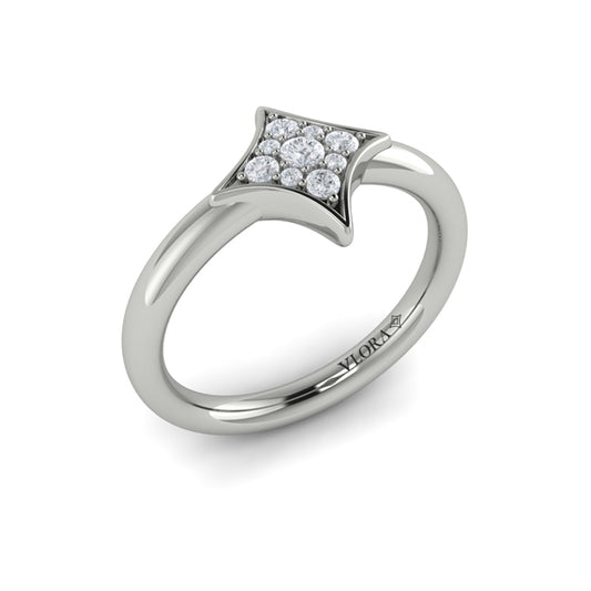 Channel Set Diamond Cluster Vlora Star Ring