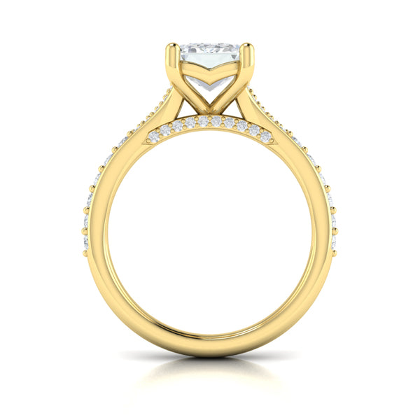 Emerald Cut Cathedral Engagement Ring