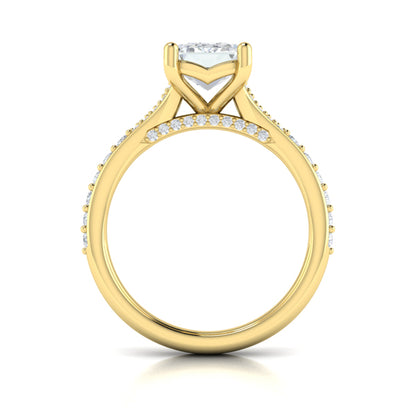 Emerald Cut Cathedral Engagement Ring