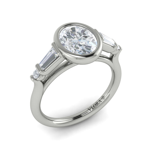 Faceted Elegance Engagement Ring