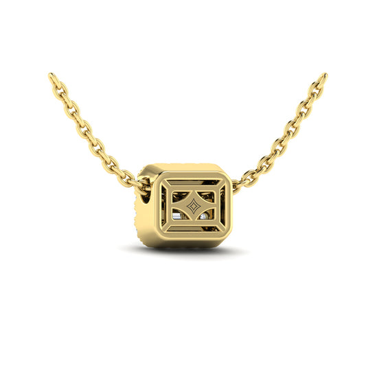 Diamond Baguette Halo Pendant Necklace