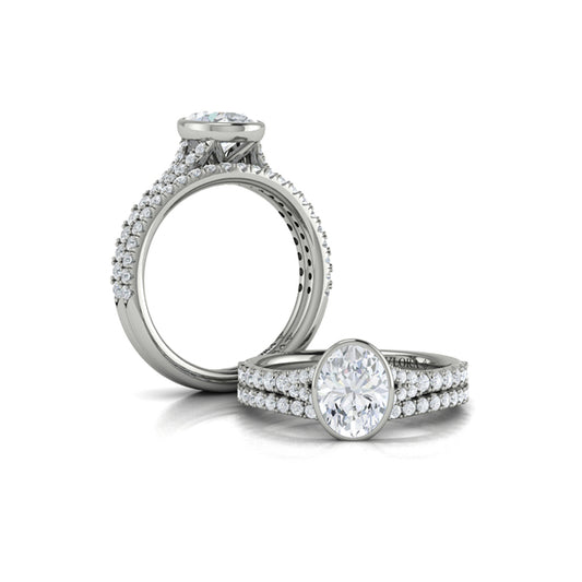 Refined Oval Bezel Engagement Ring