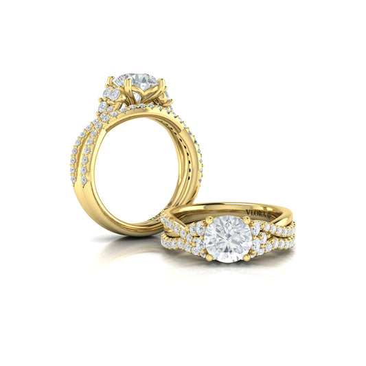 Matching Bands Wedding Band in 14K Yellow Gold by Vlora Bridal