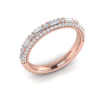 Baguette Domed Stackable Band