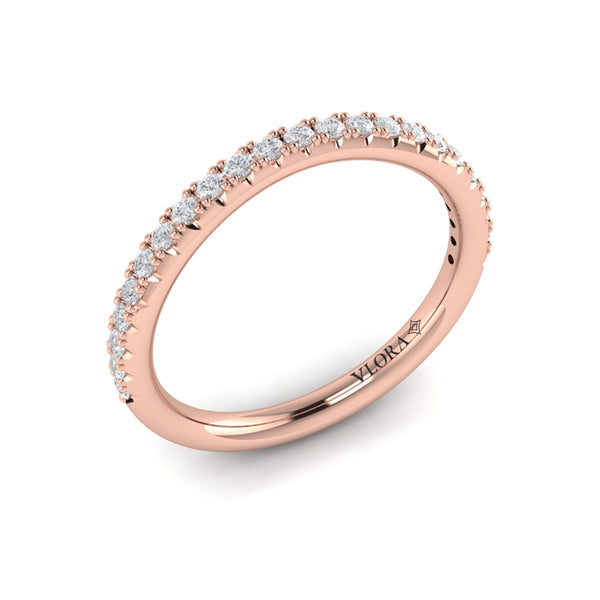 Matching Bands Wedding Band in 14K Rose Gold by Vlora Bridal