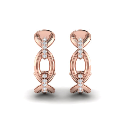 Interlocked Diamond Hoop Earrings