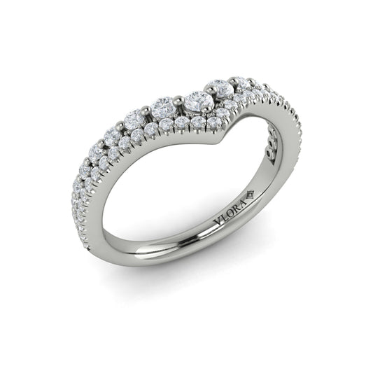 Contour Bands Wedding Band in Platinum by Vlora Bridal