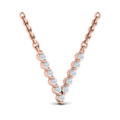 Diamond Alphabet Pendant Necklace, V