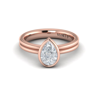 Pear Bezel Solitaire Engagement Ring