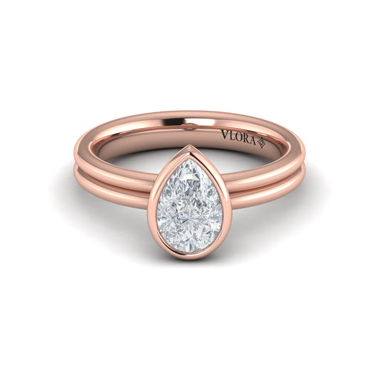 Pear Bezel Solitaire Engagement Ring