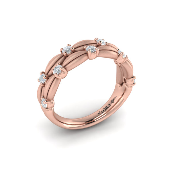 Double Cascade Ring with Satin Finish