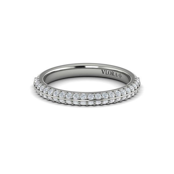 Matching Bands Wedding Band in 14K White Gold by Vlora Bridal