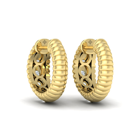 Ribbed Huggie Earrings