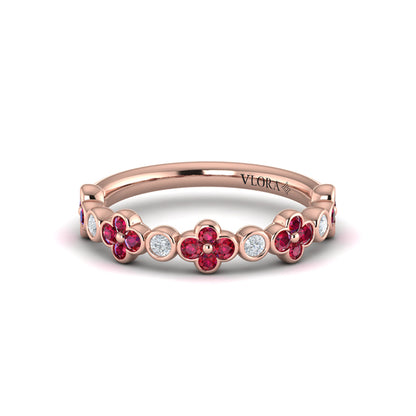 Stackables Wedding Band in 14K Rose Gold by Vlora Bridal