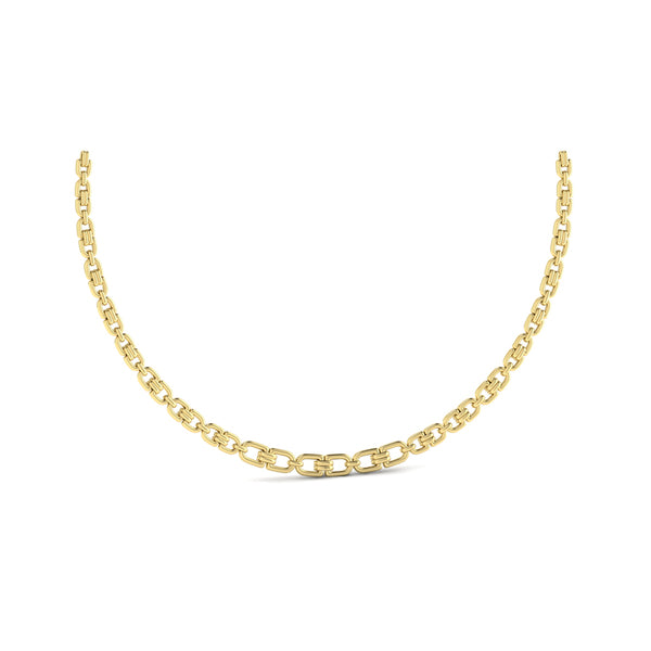 Linked Curves with Diamond Accent Necklace