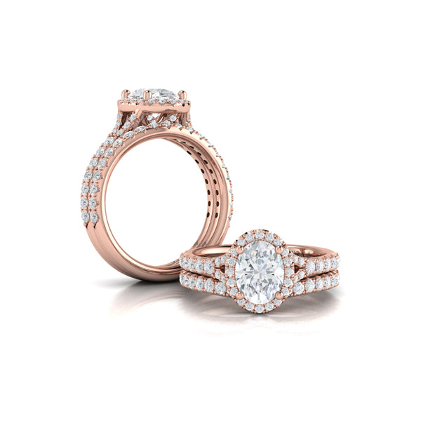 Timeless Halo Split Shank Oval Engagement Ring