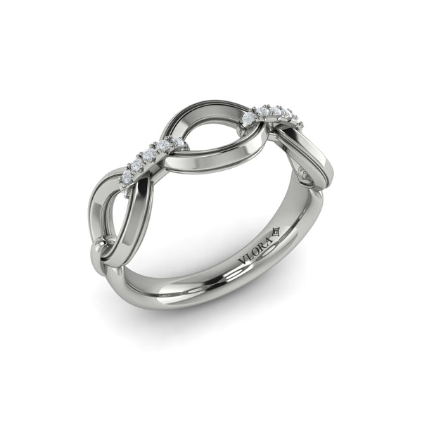 Open Navette Silhouette wtih Diamond Accent Ring