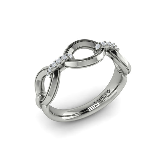 Open Navette Silhouette wtih Diamond Accent Ring