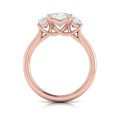 Tapestry Three Stone Emerald Cut Engagement Ring