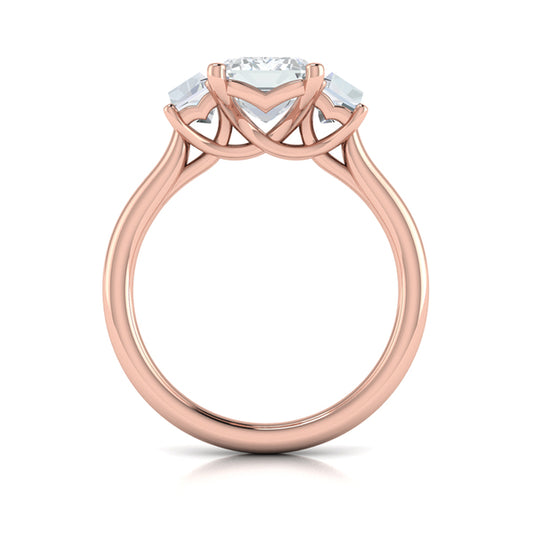 Tapestry Three Stone Emerald Cut Engagement Ring
