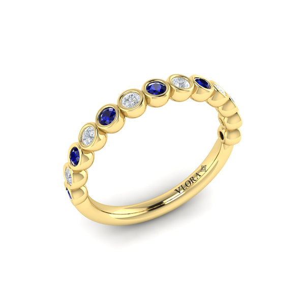 Sapphire Bezel-Set Stackable Band