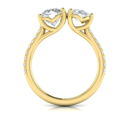Duet Pear and Round Toi et Moi Engagement Ring