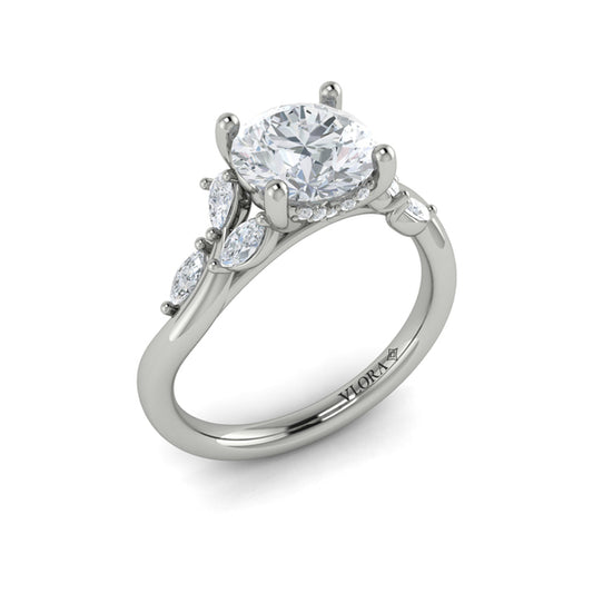 Flora Hidden Halo Engagement Ring