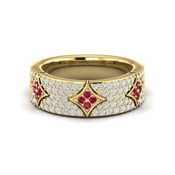 Diamond and Ruby Vlora Start Ring