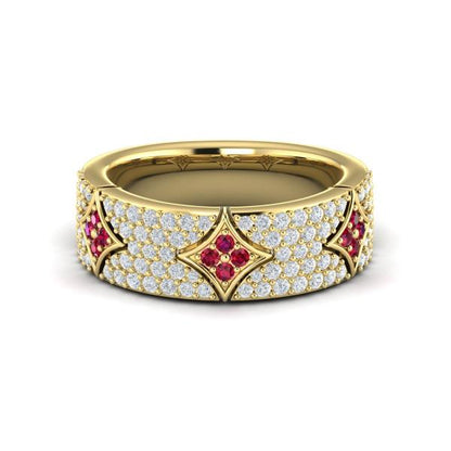 Diamond and Ruby Vlora Start Ring