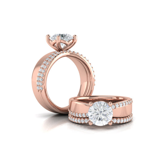 Matching Bands Wedding Band in 14K Rose Gold by Vlora Bridal