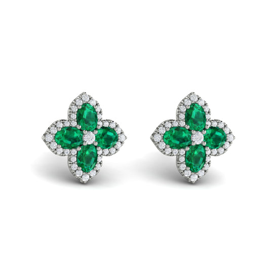 Petal Emerald Blossom Earrings